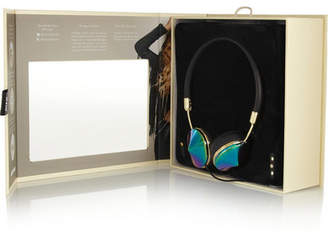 Frends - Layla Leather And Iridescent Metal Headphones - Black