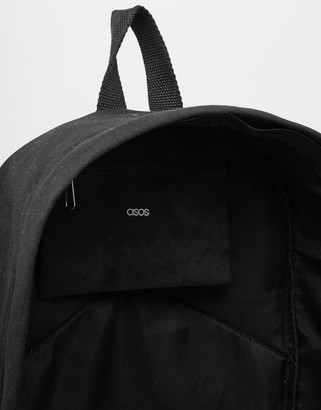 ASOS College Backpack In Black Canvas