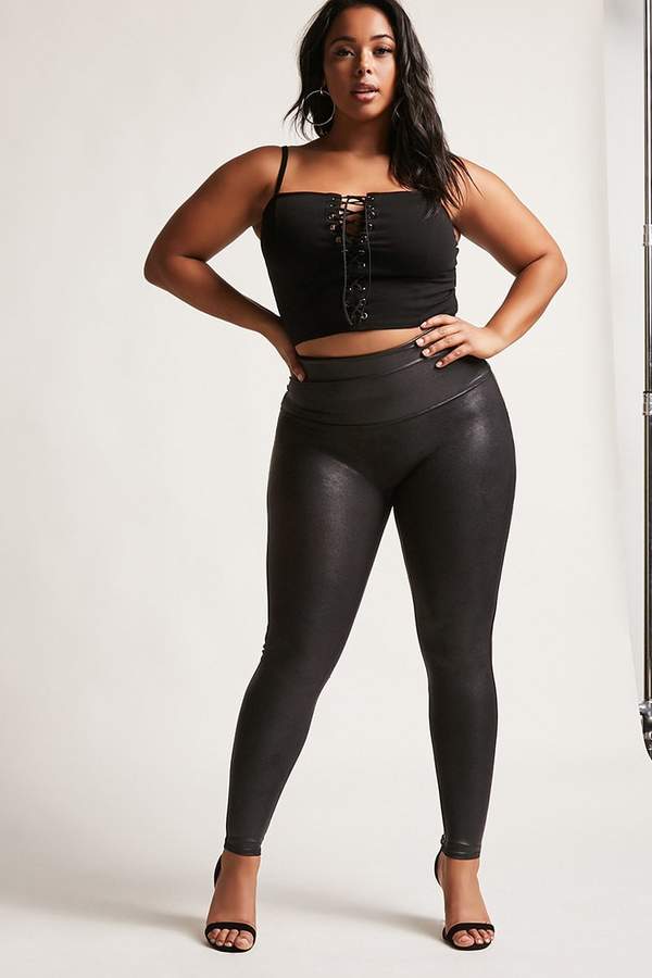 Forever 21 Plus Size SPANX Faux Leather Leggings - ShopStyle