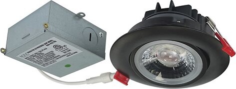 Nora Lighting M4 4-Inch Round LED Adjustable Gimbal Light in Black