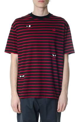 McQ Skater Swallow Black & Red Cotton T-shirt