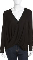 Thumbnail for your product : Derek Lam 10 Crosby Cross-Front Draped Blouse, Black