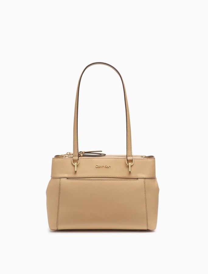 calvin klein hayden leather satchel