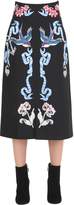 Temperley London Tattoos Embroidered Poplin Midi Skirt
