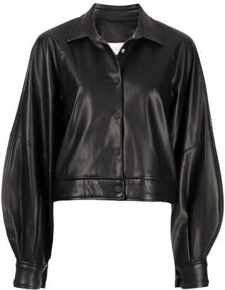 Alexis Cropped Faux-Leather Jacket