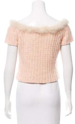 Anna Molinari Fox Fur-Trimmed Wool Sweater