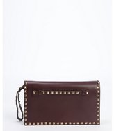 Thumbnail for your product : Valentino ruby leather 'Rockstud' studded accent wristlet cutch