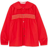 Comme des Garçons GIRL - Smocked Cotton-poplin Shirt - Red