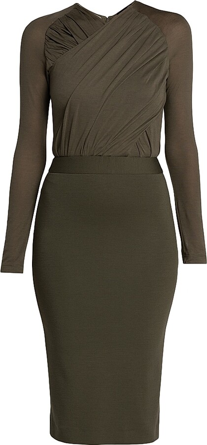 Women's Mix Media Sheath Dress - Tarmac - Size 6
