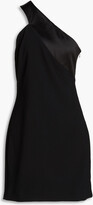 Thumbnail for your product : Halston Leigh one-shoulder satin-paneled crepe mini dress