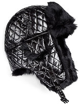 Thumbnail for your product : Saks Fifth Avenue Rabbit Fur-Trimmed Quilted Trooper Hat