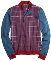 Thumbnail for your product : Brooks Brothers St Andrews Links Button Mockneck Saxxon® Wool Sweater