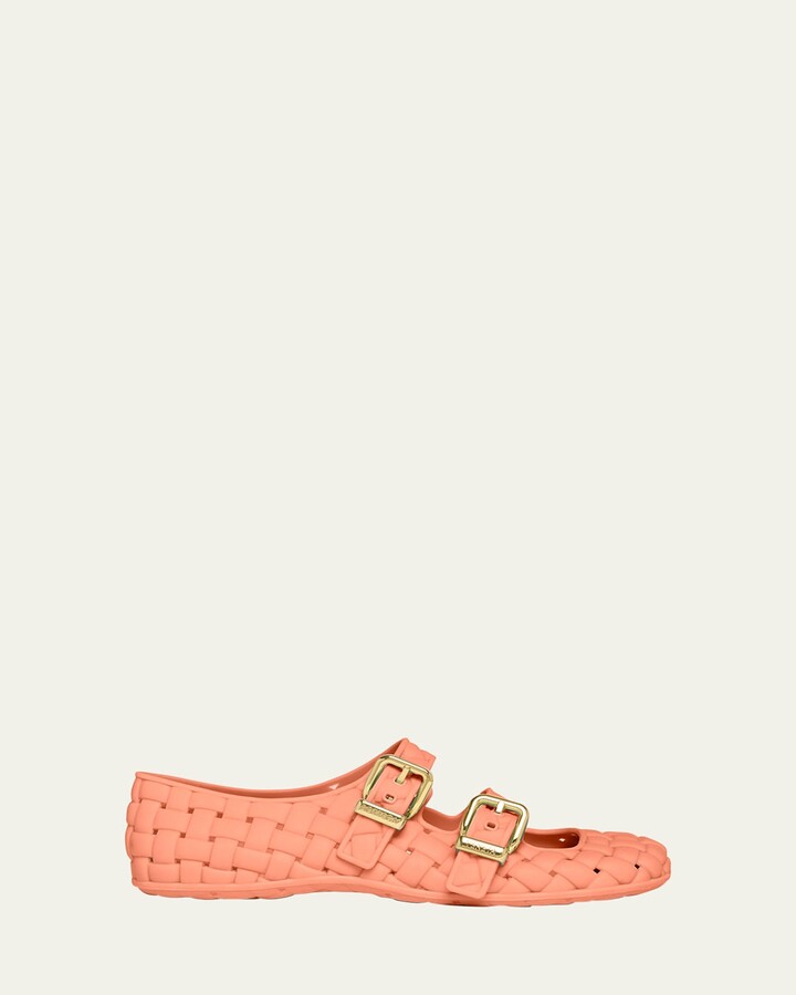 Bottega Veneta Amy Intreccio Dual Mary Jane Ballerina Flats