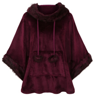 George Hooded Fleece Poncho Dressing Gown