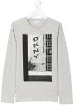 Thumbnail for your product : DKNY Teen logo skateboard print top