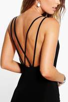 Thumbnail for your product : boohoo Enya Cowl Neck Cross Back Bodycon Dress