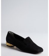 Thumbnail for your product : Fendi black suede studded heel slip-on loafers