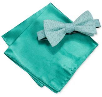 Alfani Men's Green Bow Tie & Pocket Square Set, Created for Macy's