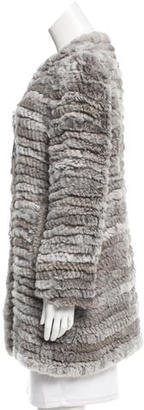 Adrienne Landau Knit Fur Coat