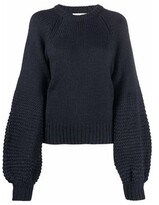 Thumbnail for your product : Chloé Crewneck Chunky Knit Puffer Sweater