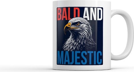 Crazy Dog T-Shirts, Inc. CrazyDogBaldandMajesticMugFunnySarcasticEagleGraphicNoveltyCoffeeCup-11oz