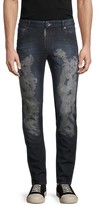 Thumbnail for your product : Just Cavalli Leather Patch Faded Jeans