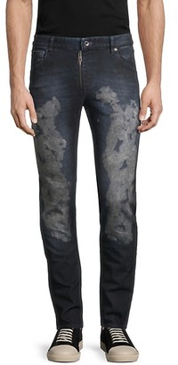 Just Cavalli Leather Patch Faded Jeans
