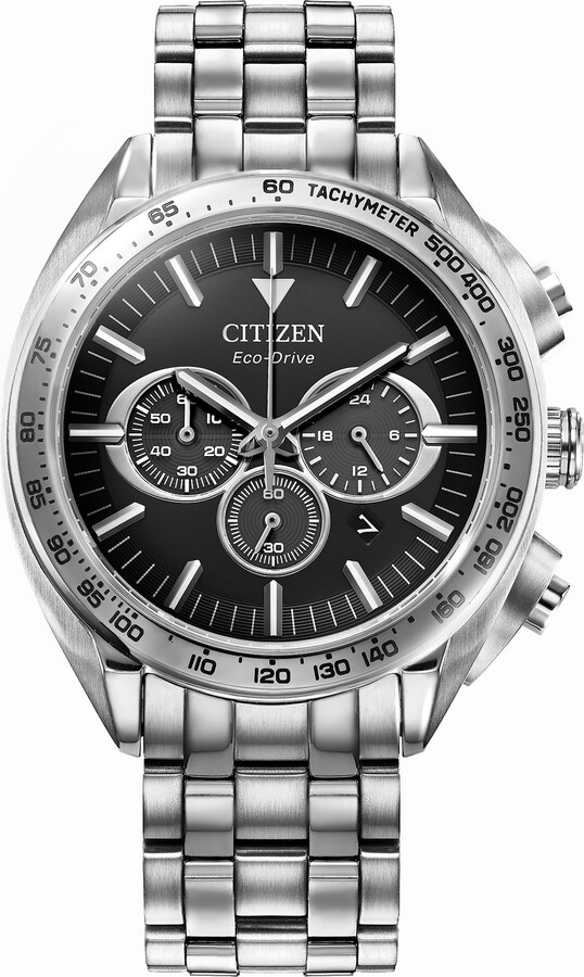 Zales Men's Citizen EcoDrive® Carson Sport Luxury Chronograph Watch with Black Dial (Model