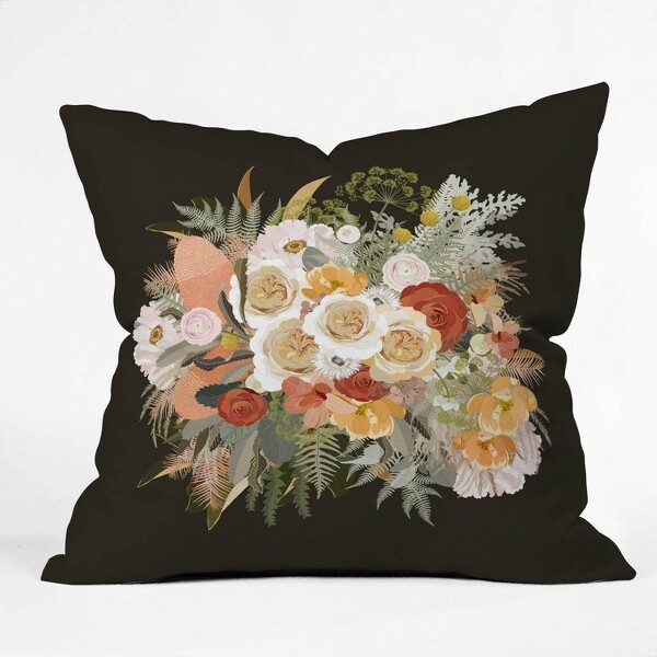 Deny Designs IvetaAbolinaDamarisNightSquareThrowPillowBlack-DenyDesigns:ShabbyChicRemovableCoverIndoorDecor