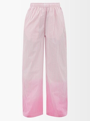 Marni Elasticated-waist Dip-dyed Cotton Trousers - Pink Stripe