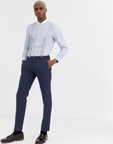 Thumbnail for your product : Shelby & Sons slim penny collar shirt with blue and white stripe