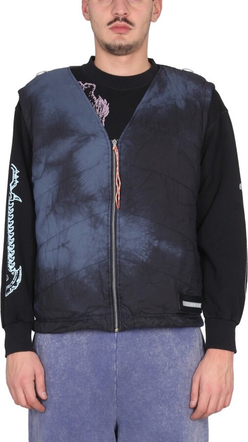 Aries Tie-Dyed Zipped Gillet