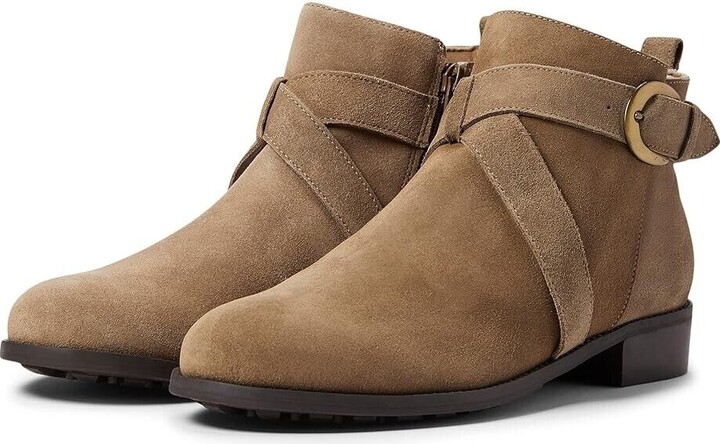 Walking Cradles Women's Kellen Boots US 7 Taupe Suede Ankle Zip Bootie KHD456