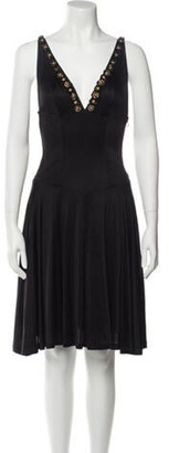Blumarine Silk Knee-Length Dress Black