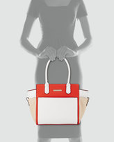 Thumbnail for your product : Catherine Malandrino Ava Colorblock Faux-Leather Satchel, Tangerine