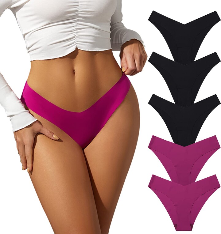 Lace Seamless Bikini Panties 6 Pack for Women | High Cut Cheeky Underwear  S-XL