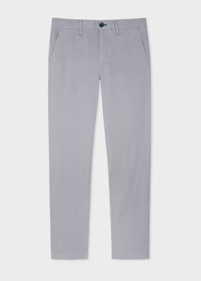 Paul Smith Men's Tapered-Fit Light Grey Stretch Pima-Cotton Chinos