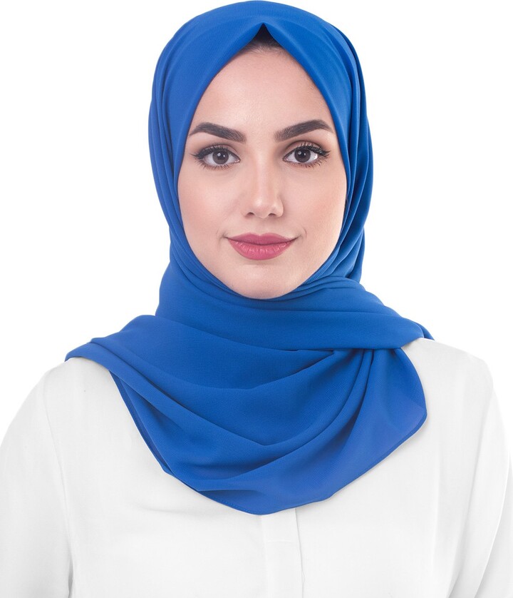 Silk Route InEssence© Princess Blue Poly Georgette Scarf Women Girls