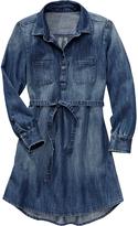 Thumbnail for your product : Old Navy Girls Denim Shirtdresses