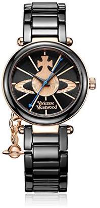 Vivienne Westwood Kensington Women's Quartz Watch with Black Dial Analogue Display and Black Ceramic Bracelet VV067RSBK