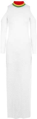 Jaded London **White Mesh Cold Shoulder Maxi Dress