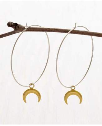 Amano Trading Hanging Crescent-Moon Hoops