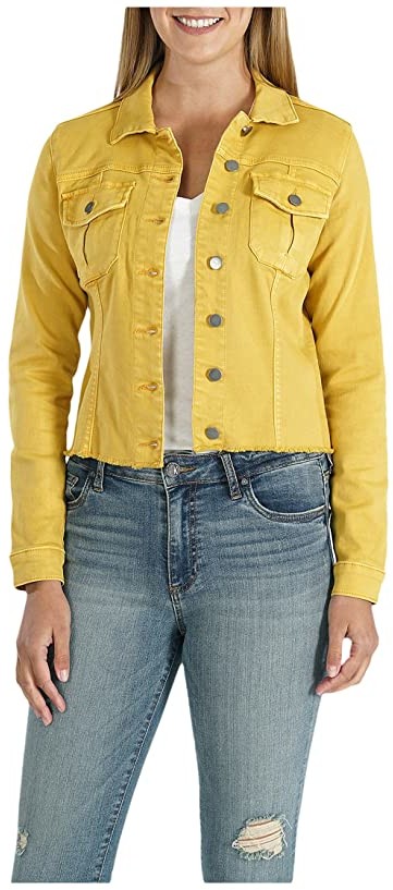 mustard denim jacket womens