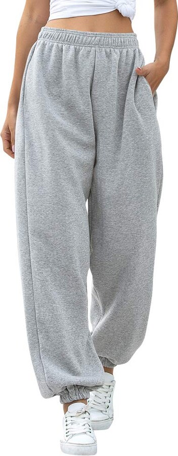 Litthing Womens Oversize Jogger Pants Casual Lounge Pants Sport Tracksuit  Bottoms Pants with Pockets for Hip Hop Gym Dance Jogging (L - ShopStyle