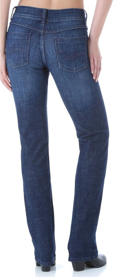 Wrangler Women’s Plus Size Essential Mid Rise Straight Leg Jean