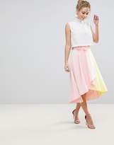 Thumbnail for your product : ASOS Scuba Prom Skirt With Wrap And Colour Block Detail