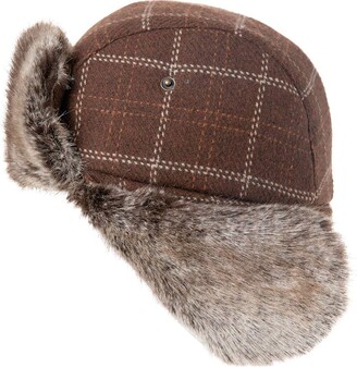 Jeff & Aimy Men Women Winter Trapper Hat Faux Fur Ushanka Russian Hunting Hat Warm Aviator Bomber Hat Outdoor Snow Ski Hat Ear Flap Blue 54-58CM