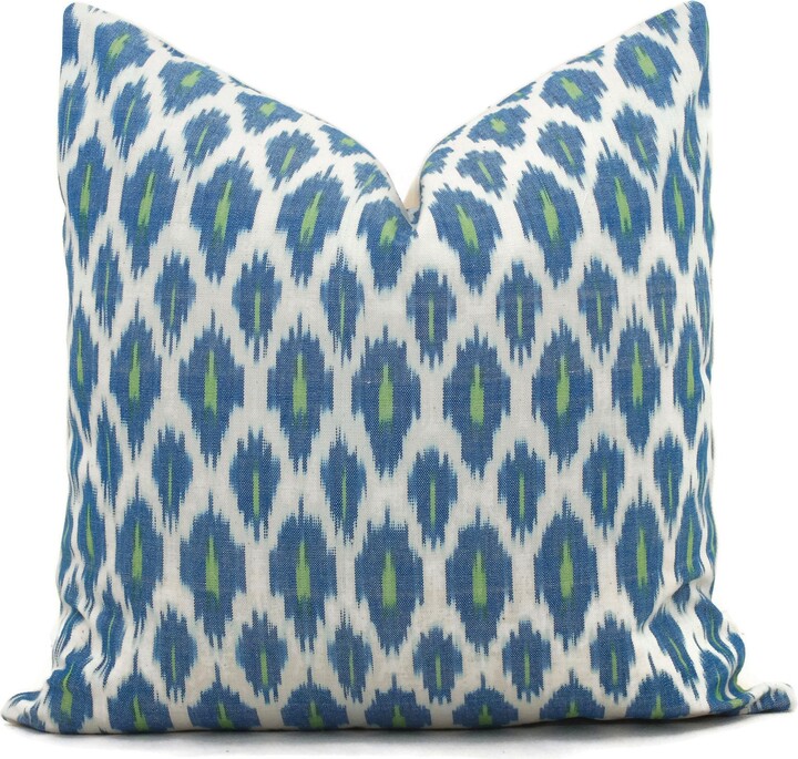 Etsy Schumacher Presidio Ikat Pillow Cover Blue Green Throw