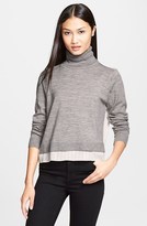 Thumbnail for your product : Tibi Mixed Media Turtleneck Sweater