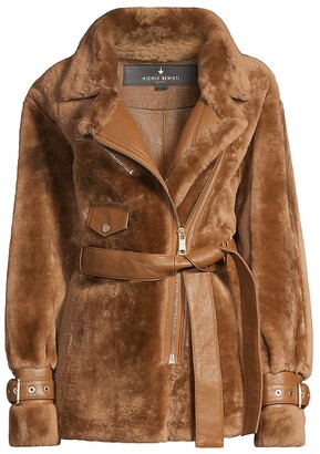 Nicole Benisti Elizabeth Shearling Belting Jacket - ShopStyle